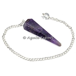 Venta al por mayor ágata natural piedras preciosas péndulos personalizado negro Metal curación Mer-ISIS con Chakra cadena tallada amor estilo bola tema - Product Image 5