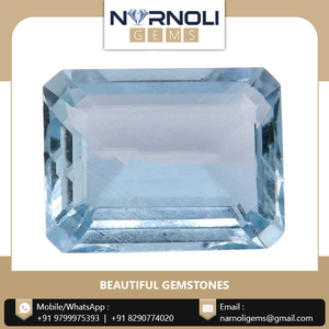 Aguamarina Octogonal Facetada de Primera Calidad, Piedra Semipreciosa 100% Natural para Joyería, Corte Esmeralda, NARNOLI GEMS - Product Image 5