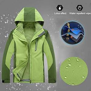 Veste coupe-vent noire unisexe en gros personnalisé imperméable 100% col à capuche en polyester imprimé avec fermeture éclair noire - Product Image 2