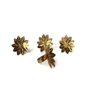 Feuille et fleur Design or couleur laiton serviette anneau de rangement avec anneau de serviette de la meilleure qualité à vendre - Product Image 2