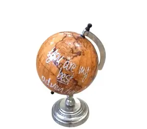 Zilver Oranje Design Decoratieve Globe Hoge Kwaliteit Thuis En Kantoor Gebruiken Metalen Decoratieve Globe