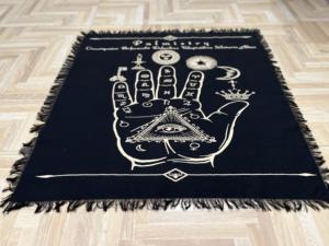 Algodón quiromancia Tarot extendido colgante de pared mantel hecho a mano negro oro astrología altar tela espiritual por consignadores indios - Product Image 5