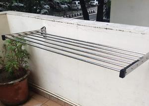 <b>Wall</b> <b>Mounted</b> Cloth Drying Stand for Balcony Stainless Steel <b>Heavy</b> <b>Duty</b> 5 Pipe X 5 Feet <b>Wall</b> <b>Mounted</b> Cloth Drying Stand Foldable - Product Image 6