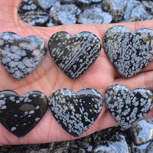 หินออบซิเดียนทรงหลวมลายเกล็ดหิมะ,หินออบซิเดียนทรงหลังเบี้ยรูปหัวใจ - Product Image 1