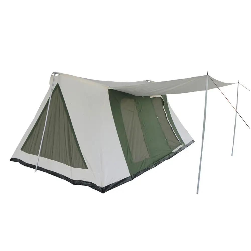 Tenda Kemah kehidupan luar ruangan 6-8 orang katun kanvas Oxford tenda Glamping Pakistan dibuat dengan harga terlaris tenda t-bone untuk dijual