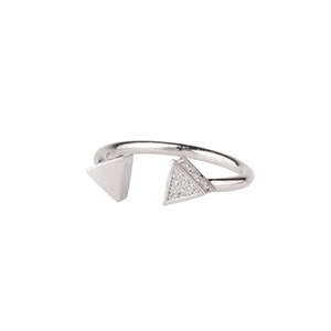 Bijoux en argent Triangle réglable Bague ouverte pour femmes Bagues en argent sterling Bague plaquée or CZ pour femmes Parures de bijoux - Product Image 6