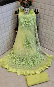 Hint pakistanlı yüksek talep edilen nakış iş Sari Sari şalvar elbise üretici ve ihracatçı - Product Image 4