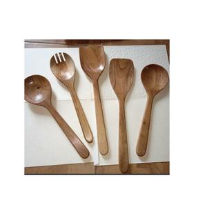 ช้อนไม้สำหรับทำอาหารช้อนไม้สักช้อนใช้ในครัวเรือนแบบด้านบนสำหรับทำอาหาร - Product Image 6