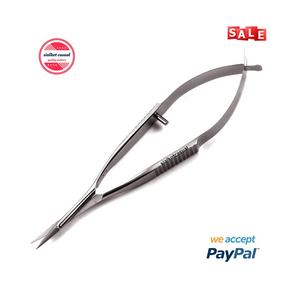 Ciseaux à ressort Ciseaux Vannas Taille 3 "(8cm) Pointes droites Ciseaux SuperCut Poignée à ressort ronde Base de la chirurgie - Product Image 1