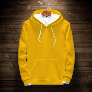2023 New Design <b>Men</b> Winter Wear 100% Cotton Lined Hoodies Wholesale Price Pullover Solid Color Heavy Fleece <b>Long</b> Sleeve Hoodies - Product Image 6