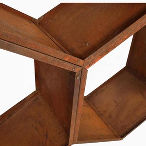 Porte-bûches en acier corten moderne et écologique, support de rangement extérieur pour le jardin et le pentagone - Product Image 6
