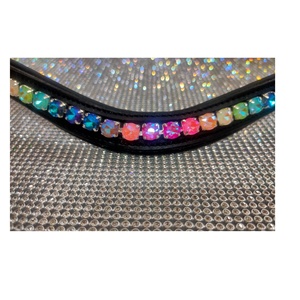 Brow Band Supper Quality Multi Color Crystal Brow Band Avec Designer à base de cuir Brow Band Black & Brown Leather - Product Image 1