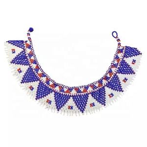 Precio bajo Combinación de dos colores Semillas o cuentas de vidrio Hecho a mano Collar elegante Diseño de tendencia Nuevo collar Joyería de moda - Product Image 6