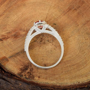 Anillo de Boda de Diseño para Mujer, Romántico y Delicado, Impresionante, de Plata de Ley 925 Maciza, Clásico, con Engaste de Garras, Cornalina Fina - Product Image 5