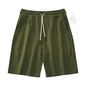 Short homme 100% coton, uni teint, haute qualité, vente en gros, logo personnalisé, décontracté, gym, été, 2022 - Product Image 3