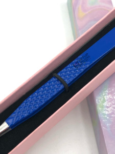 Pinzas de extensión de pestañas de acero inoxidable con punta de plata curvada y revestimiento de polvo azul de la mejor calidad al por mayor herramienta de belleza - Product Image 2