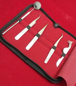 ชุดแหนบต่อขนตาสแตนเลส5ชิ้นพร้อมปลายแหลมและที่จับกระจก - Product Image 2