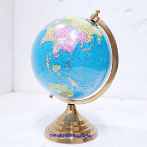 World <b>Globe</b> and Stainless Steel Metal for Home Decor Educational Purpose Knowledge Kids Round Stand 10x8x14 Inch - Product Image 4