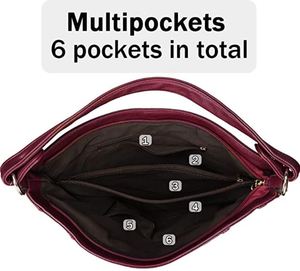 Bolso de hombro de piel auténtica para mujer, de marca, de mano - Product Image 4