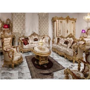 Canapé de salon sculpté lourd de Style classique en bois sculpté à la main meubles de salon de luxe canapé de salon doré de Style Royal - Product Image 1