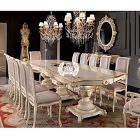 Table à manger de style italien moderne, royale, antique, 12 places, en teck, taille personnalisée, couleur personnalisée, décoration intérieure