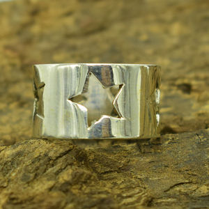 Bague Design étoile en argent Sterling 925, vente en gros, bracelet solide, cadeau d'anniversaire pour hommes femmes, bijoux unis pour unisexe - Product Image 5