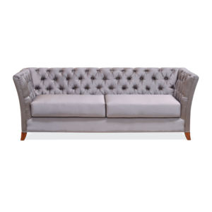 Sofá Tapizado Frame Seruni de Madera para 3 Personas, Sofá Moderno para Sala de Estar Estilo Chesterfield, Sofá de Madera Contrachapada de Caoba, Muebles Personalizados - Product Image 2