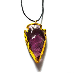 Améthyste Obsidienne De Flèche Plaquée Collier - Product Image 1