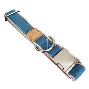 Collier de chien de luxe personnalisé pour chats à dégagement rapide réglable rembourré réfléchissant fait de coton biologique chanvre Rivet caractéristiques - Product Image 1