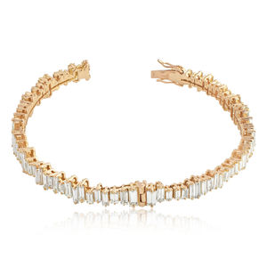 Bracelet ovale en or jaune et diamant blanc, naturel, 18 pouces, 14k, vente en gros, bijoux de mariage - Product Image 6