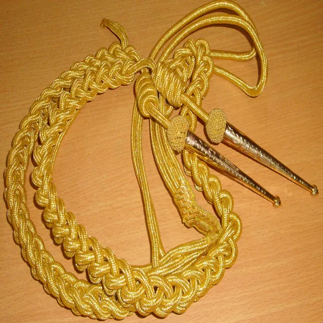 Alça de ombro decorativa aiguillette, ombro com pingente de metal