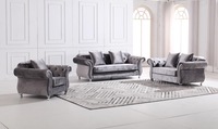 Ensemble de canapés sectionnels Chesterfield capitonnés de style européen moderne, avec cadre en bois massif inclinable, pour appartement, atelier, centre commercial, entrepôt
