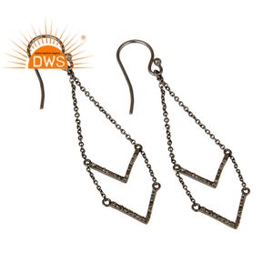 Boucles d'oreilles noires pour femmes, parfait pour mariage, 925, vente en gros de bijoux - Product Image 2