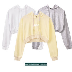 Sweat à capuche pour femme, sweat-shirt design personnalisé de haute qualité, haut court - Product Image 3