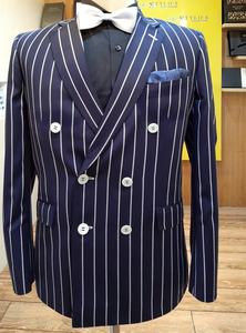 ชุดสูทยาวแบบสั่งทำพิเศษสำหรับผู้ชายผ้าขนแกะกระดุมสองแถว100% - Product Image 2