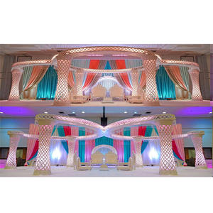 Mandap de cristal de lujo para bodas, gran oferta, Pilar Jali cortado con diamante de lujo, Mandap, tema blanco moderno, decoración de boda profesional - Product Image 1