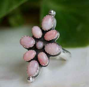 Pink <b>Opal</b> Gemstone Oval Shape Faceted Cut 925 Sterling <b>Silver</b> Collate Setting <b>Ring</b> <b>Silver</b> <b>Ring</b> Fine Jewelry Pink Colour <b>Ring</b> - Product Image 1