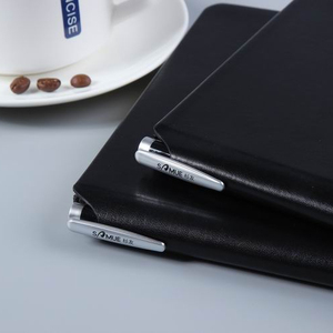 Cheap A5 black PU leather hard cover notepad journal <strong>notebook</strong> with pen sleeve and red magnet <strong>lock</strong> - Product Image 5