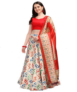 Festival desgaste Georgette seda Impresión digital trabajo lehenga choli con encaje trabajo dupatta fiesta desgaste mejor precio prenda étnica - Product Image 3
