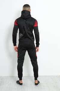 ขายร้อนผู้ชาย Tracksuit Custom Made Mens วิ่งออกกำลังกาย/ชายสีดำ Two Tone Hooded Skinny Fit Tracksuits - Product Image 4
