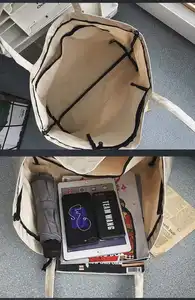 Пользовательские холщовая ткань ПВХ с молнией Сумка водонепроницаемая дорожная сумка для хранения все ПВХ покрытием холст сумка для покупок для подарка - Product Image 5