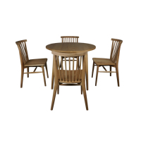 Chaises et table de salle à manger en teck massif traditionnel, minimalistes, écologiques, ensembles de meubles de jardin pour l'extérieur