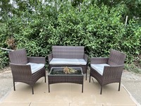 Ensemble de canapés et chaises en rotin d'extérieur, résistants aux intempéries, meubles de jardin en osier, Table basse et chaises pour piscine, pour pelouse, 4 pièces