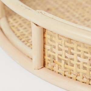 Ensemble de plateaux de stockage de fruits, vacances, ensemble de décor, plateau rond et Durable en rotin naturel avec poignée, vente en gros - Product Image 3