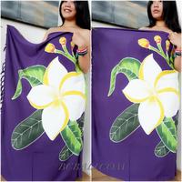 Sarung Bali Batik Rayon Lukisan Tangan Motif Bunga Desain Tropis Pakaian Pantai Kualitas Terbaik Pareo Harga Grosir
