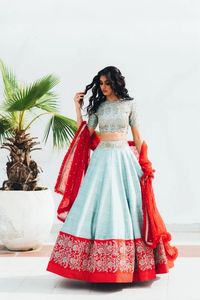 Beautiful Indian/Pakistani-Party-Wear-Stylish lehenga <b>top</b> Dress with beautiful applique work for Party/ Wedding =2020 - Product Image 2