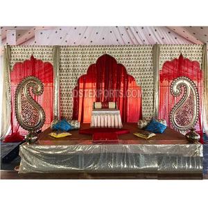 Mehndi สไตล์โค้งสำหรับแบ็คดร็อป,ฉากหลังงานแต่งงานสไตล์มุสลิมสไตล์โค้งสไตล์อินเดีย - Product Image 1