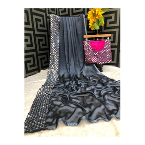 Sari de seda de Organza suave de calidad superior Sari de lujo festivo y nupcial para damas Disponible al mejor precio - Product Image 1