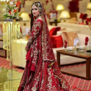 ชุดเดรสผ้าไหมสำหรับเจ้าสาว2021หรูหราพร้อมชุดกระโปรงยาวและ lehenga ประดับด้วยลูกปัดแก้วคริสตัลและชุดแต่งงานหิน - Product Image 1