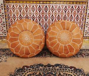 Pouf tendance marocain bohème en tissu 100% coton - Product Image 1